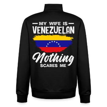Drapeau du Venezuela Fierté & Maison Venezuela - Sweat zippé unisexe en coton bio Stanley/Stella - noir - Dos - AI Model Male 185 light (185cm)