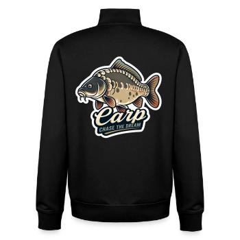 Carp Chase The Dream – Spiegel-Karpfenfischen-Design - Unisex Organic Zip Sweatshirt von Stanley/Stella - Schwarz - Hinten - AI Model Male 185 light (185cm)