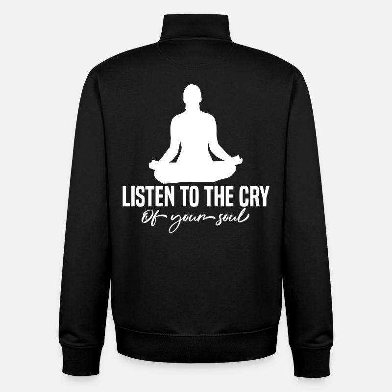Yoga - Sweat zippé unisexe en coton bio Stanley/Stella - noir