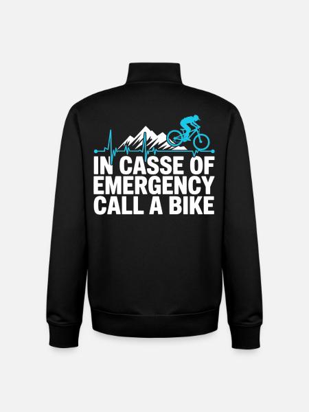 VTT, Descente, Action du cyclisme - Sweat zippé unisexe en coton bio Stanley/Stella - noir