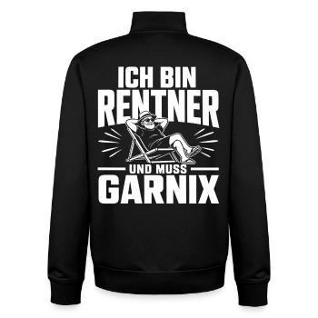 Ich bin Rentner - Unisex Organic Zip Sweatshirt von Stanley/Stella - Schwarz - Hinten - AI Model Male 185 light (185cm)