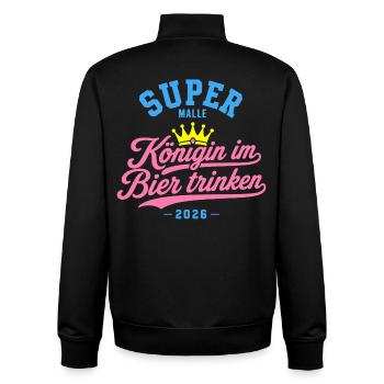 Malle 2026 Reine de la Bière 2026 - Sweat zippé unisexe en coton bio Stanley/Stella - noir - Dos - AI Model Male 185 light (185cm)