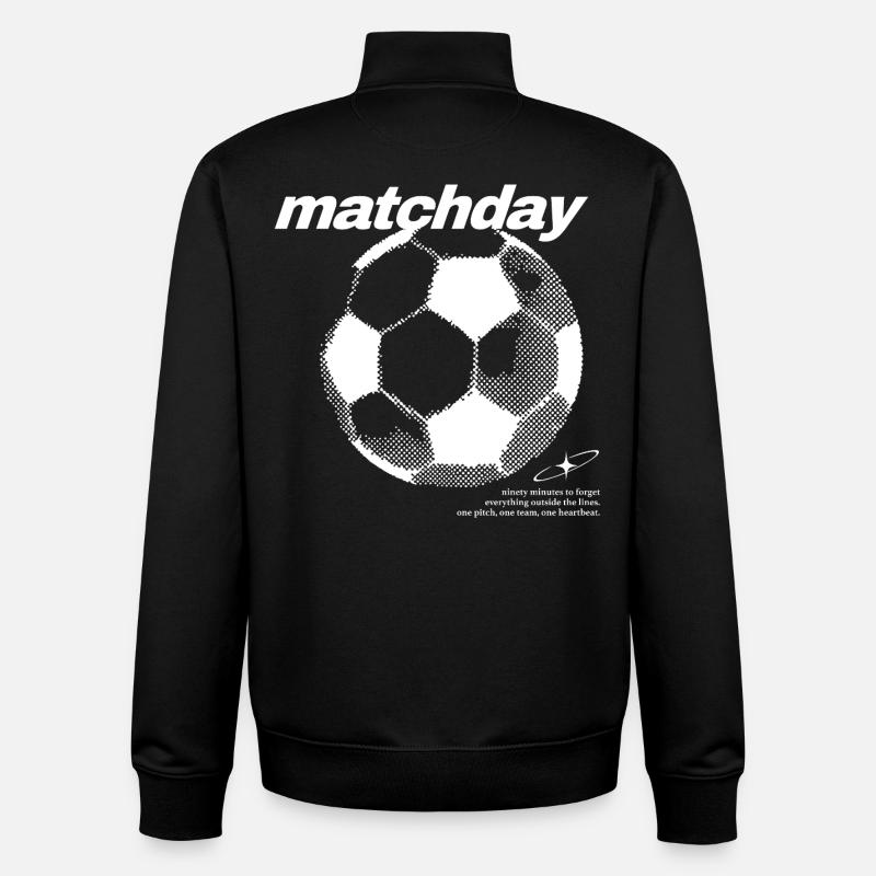 Football de jour de match - Sweat zippé unisexe en coton bio Stanley/Stella - noir