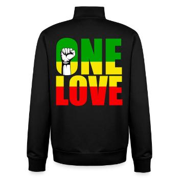 Reggae - Unisex Organic Zip Sweatshirt by Stanley/Stella - black - Back - AI Model Male 185 light (185cm)