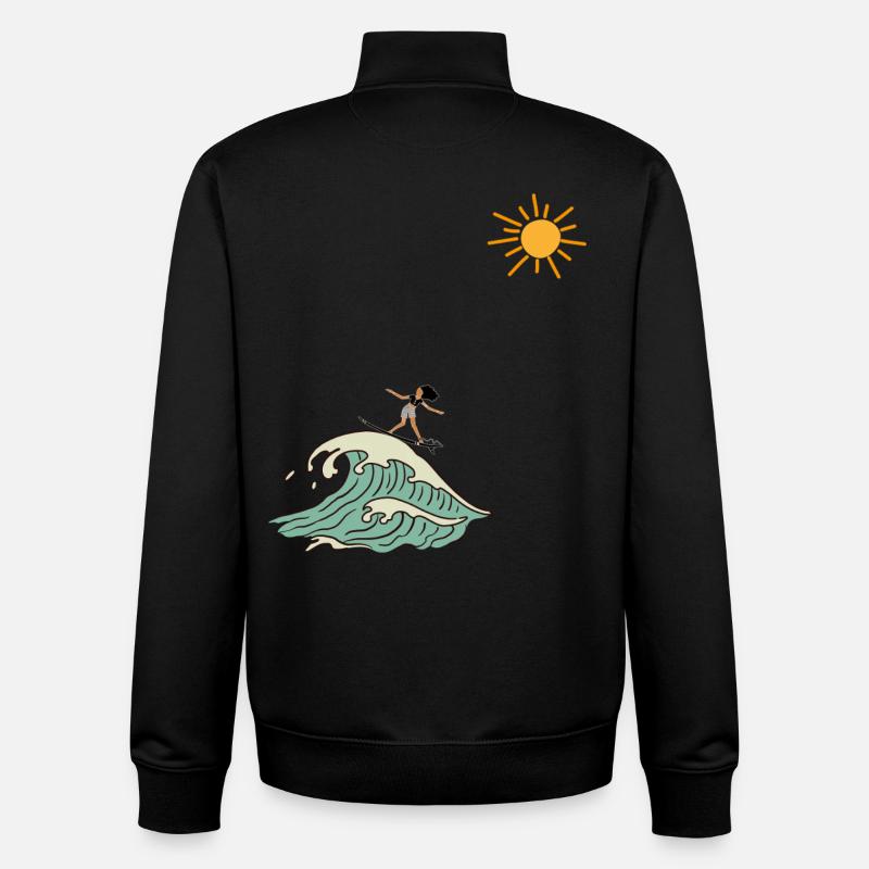 surfer - Unisex Organic Zip Sweatshirt von Stanley/Stella - Schwarz