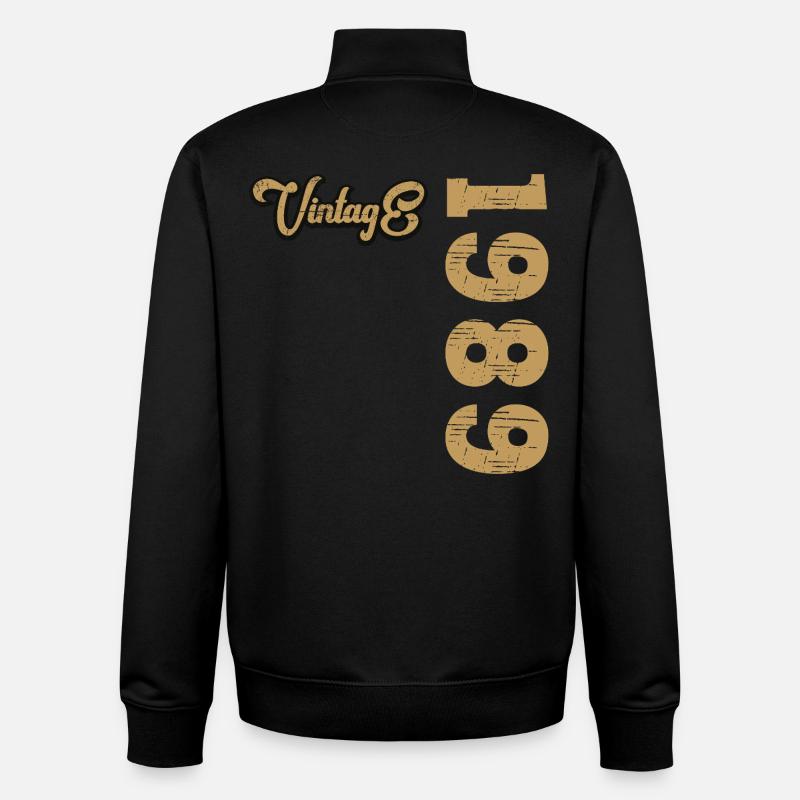 Millésime 1989 - Sweat zippé unisexe en coton bio Stanley/Stella - noir