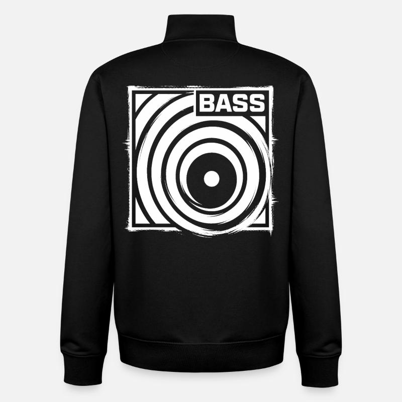 Circle Bass Logo - Unisex Organic Zip Sweatshirt by Stanley/Stella - black