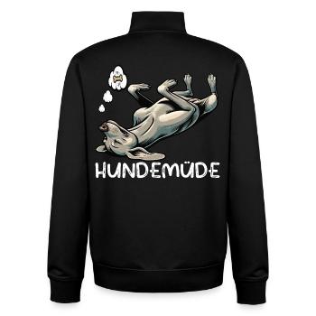 Hundemüde Weimaraner Weimaranerhalter Silbergeist - Unisex Organic Zip Sweatshirt von Stanley/Stella - Schwarz - Hinten - AI Model Male 185 light (185cm)