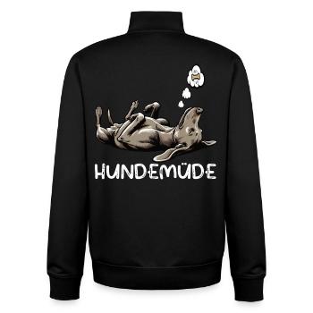 Hundemüde Weimaraner Weimaranerhalter Silbergeist - Unisex Organic Zip Sweatshirt von Stanley/Stella - Schwarz - Hinten - AI Model Male 185 light (185cm)