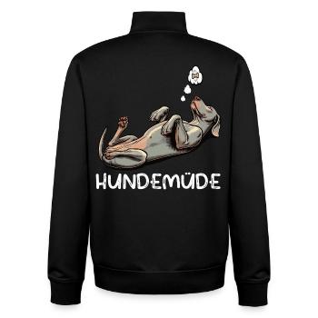 Hundemüde Weimaraner Weimaranerhalter Silbergeist - Unisex Organic Zip Sweatshirt von Stanley/Stella - Schwarz - Hinten - AI Model Male 185 light (185cm)