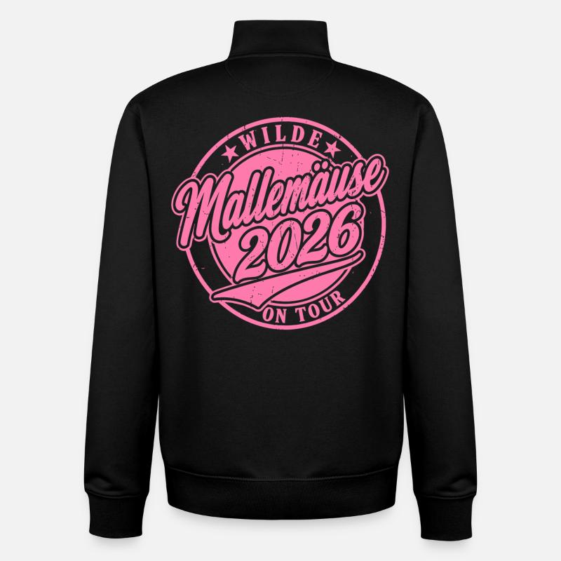 Malle 2026 Wilde Mallemäuse en Tour - Sweat zippé unisexe en coton bio Stanley/Stella - noir