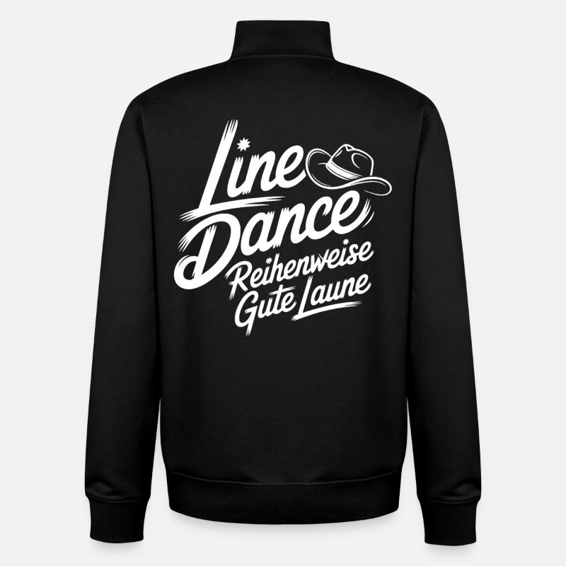 Danse en ligne : bonne humeur - Sweat zippé unisexe en coton bio Stanley/Stella - noir