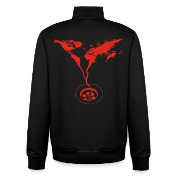 The End of the World (red) - Unisex Organic Zip Sweatshirt by Stanley/Stella - black - Back - AI Model Male 185 light (185cm)
