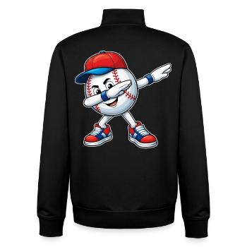 Dabbing Baseball - Unisex Organic Zip Sweatshirt by Stanley/Stella - black - Back - AI Model Male 185 light (185cm)