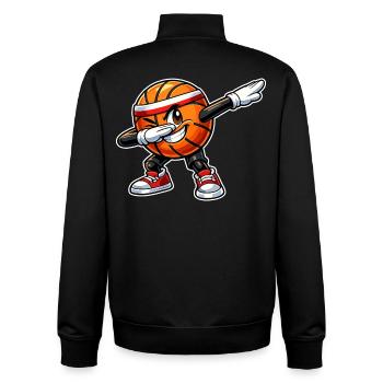 Dabbing Basketball - Unisex Organic Zip Sweatshirt by Stanley/Stella - black - Back - AI Model Male 185 light (185cm)