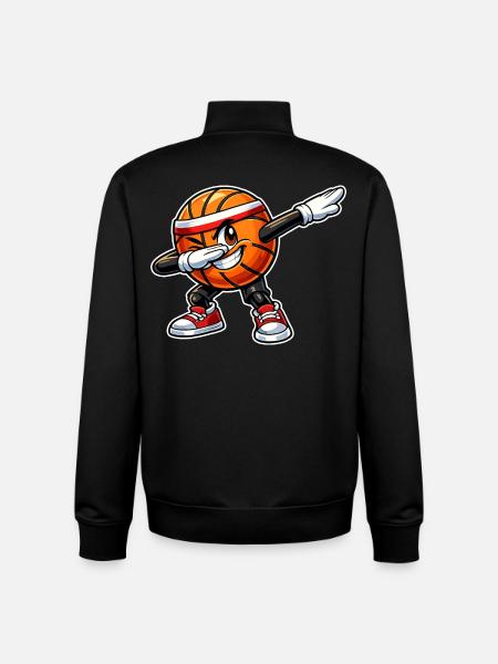 Basket-ball de dabping - Sweat zippé unisexe en coton bio Stanley/Stella - noir