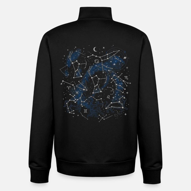 Stern Karte - Unisex Organic Zip Sweatshirt von Stanley/Stella - Schwarz