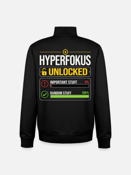 Hyperfocus Unlocked Gaming ADHD - Unisex Organic Zip Sweatshirt by Stanley/Stella - black
