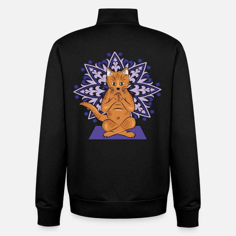 Meditative Katzen-Mandala - Unisex Organic Zip Sweatshirt von Stanley/Stella - Schwarz