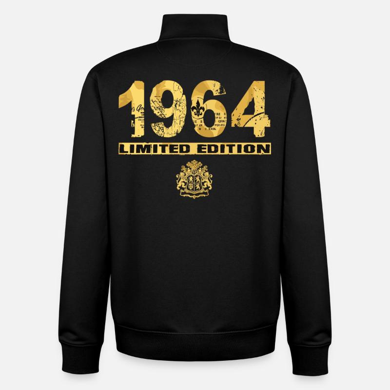 Édition limitée 1964 Anniversaire - Sweat zippé unisexe en coton bio Stanley/Stella - noir
