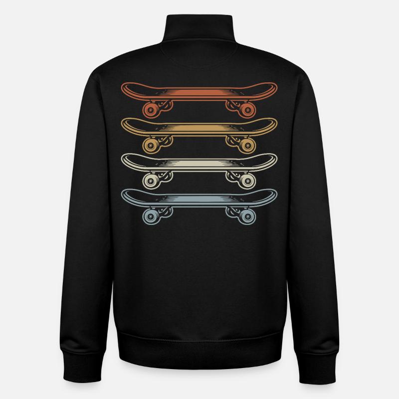 Skateboard | Skater | Skateboarder Geschenk - Unisex Organic Zip Sweatshirt von Stanley/Stella - Schwarz