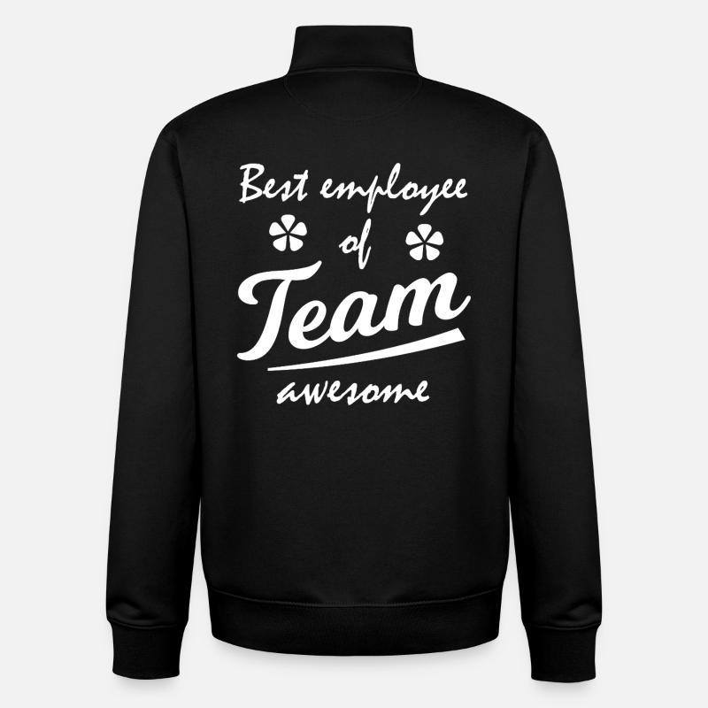 Best Employee Team Awesome - Unisex Organic Zip Sweatshirt by Stanley/Stella - black