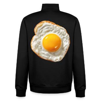 œuf au plat - Sweat zippé unisexe en coton bio Stanley/Stella - noir - Dos - AI Model Male 185 light (185cm)