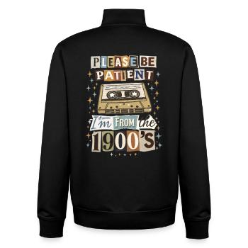 Nostalgie rétro sur cassette - Sweat zippé unisexe en coton bio Stanley/Stella - noir - Dos - AI Model Male 185 light (185cm)