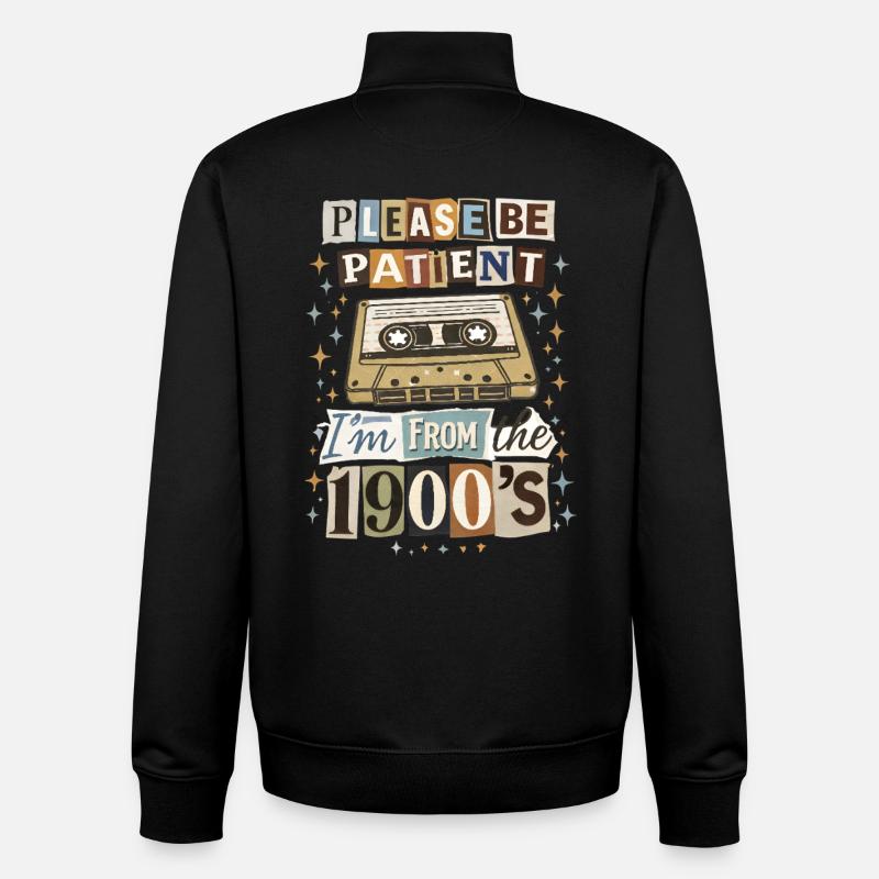 Retro Cassette Nostalgia - Unisex Organic Zip Sweatshirt by Stanley/Stella - black