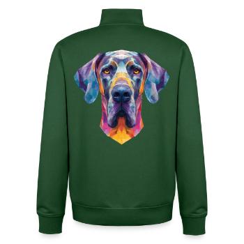 Great Dane - Unisex Organic Zip Sweatshirt by Stanley/Stella - bottle green - Back - AI Model Male 185 dark (185cm)