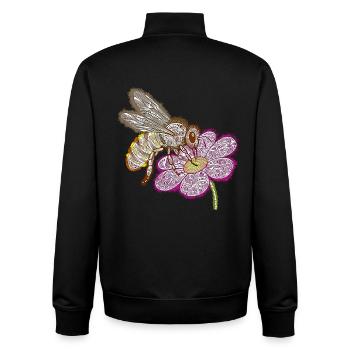 Zentangle Bee - Unisex Organic Zip Sweatshirt by Stanley/Stella - black - Back - AI Model Male 185 light (185cm)