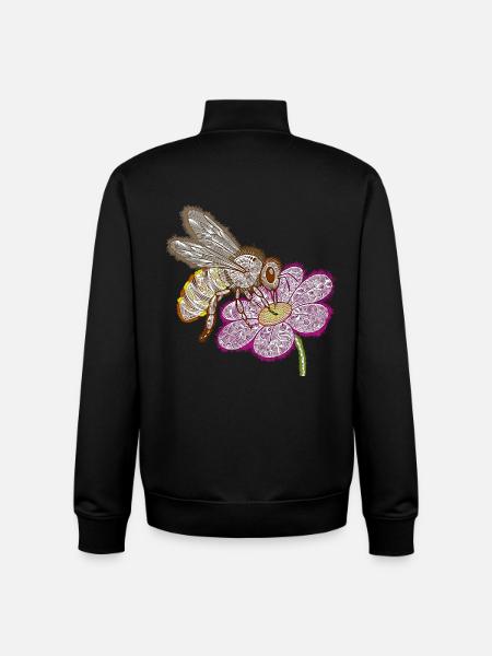 Zentangle Bee - Sweat zippé unisexe en coton bio Stanley/Stella - noir