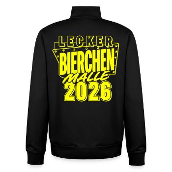 Lecker Bierchen Malle 2026 Nous adorons la bière - Sweat zippé unisexe en coton bio Stanley/Stella - noir - Dos - AI Model Male 185 light (185cm)