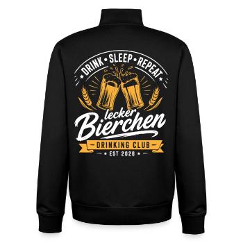 Lecker Bierchen Drinking Club Vatertag Bier Liebe - Unisex Organic Zip Sweatshirt von Stanley/Stella - Schwarz - Hinten - AI Model Male 185 light (185cm)