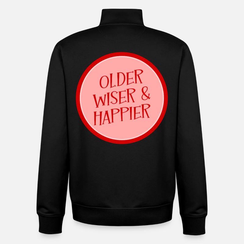 Birthday Wisdom - Unisex Organic Zip Sweatshirt by Stanley/Stella - black