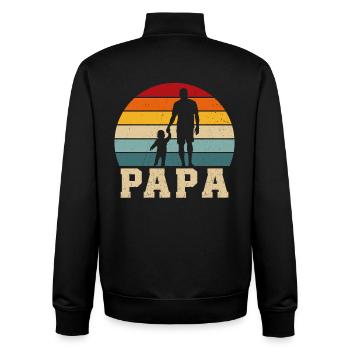 Vater und Sohn schenken Vater und Sohn Vater und Tochter - Unisex Organic Zip Sweatshirt von Stanley/Stella - Schwarz - Hinten - AI Model Male 185 light (185cm)