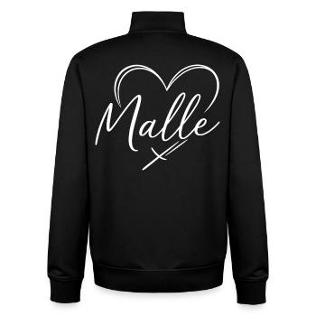 Malle Herz - Unisex Organic Zip Sweatshirt von Stanley/Stella - Schwarz - Hinten - AI Model Male 185 light (185cm)