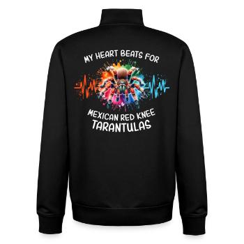 Rotknie Vogelspinne Herzlinie - Unisex Organic Zip Sweatshirt von Stanley/Stella - Schwarz - Hinten - AI Model Male 185 light (185cm)