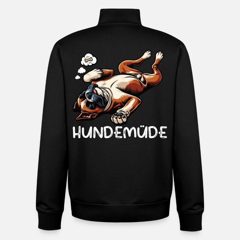 Hundemüde Boxer Boxerhalter Boxerhund Boxerhunde - Unisex Organic Zip Sweatshirt von Stanley/Stella - Schwarz