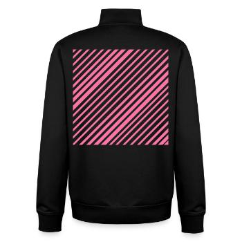 Grafische Linien mit diagonalen Streifen L-Rosa - Unisex Organic Zip Sweatshirt von Stanley/Stella - Schwarz - Hinten - AI Model Male 185 light (185cm)