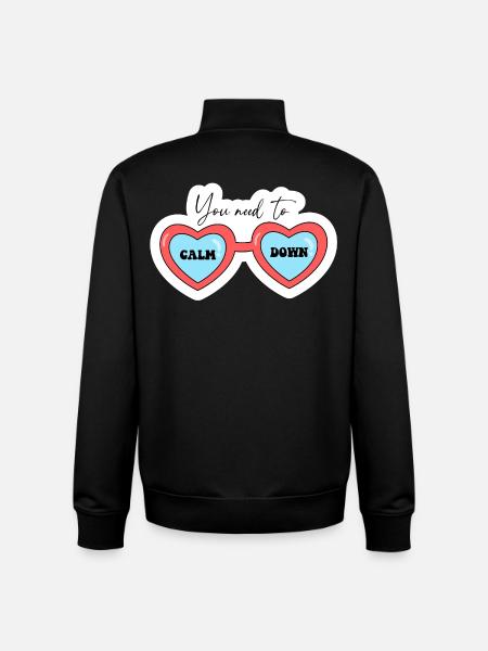 Du musst dich beruhigen, Herz-Gläser - Unisex Organic Zip Sweatshirt von Stanley/Stella - Schwarz