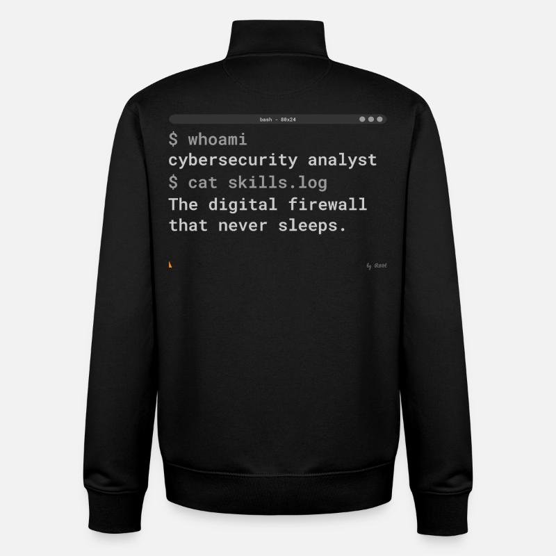 Cybersecurity Analyst Terminal - IT Gift - Unisex Organic Zip Sweatshirt by Stanley/Stella - black