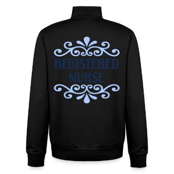 examinierte Krankenschwester - Unisex Organic Zip Sweatshirt von Stanley/Stella - Schwarz - Hinten - AI Model Male 185 light (185cm)