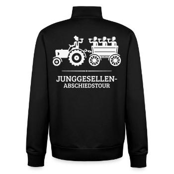 Junggesellen-Abschiedstour Mit Trecker (JGA / W) - Unisex Organic Zip Sweatshirt von Stanley/Stella - Schwarz - Hinten - AI Model Male 185 light (185cm)