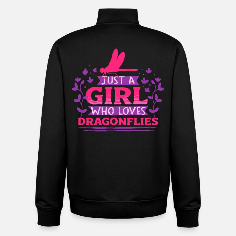 Dragonfly Dragonflies - Unisex Organic Zip Sweatshirt by Stanley/Stella - black