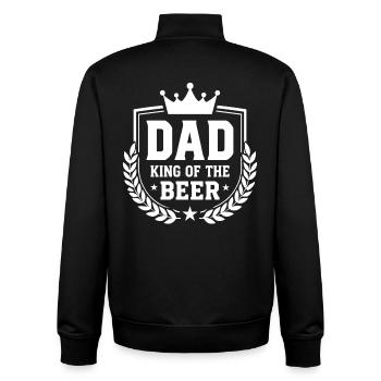 DAD KING OF THE BEER Wappen für Väter - Unisex Organic Zip Sweatshirt von Stanley/Stella - Schwarz - Hinten - AI Model Male 185 light (185cm)