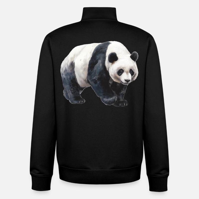 Panda - Unisex Organic Zip Sweatshirt von Stanley/Stella - Schwarz