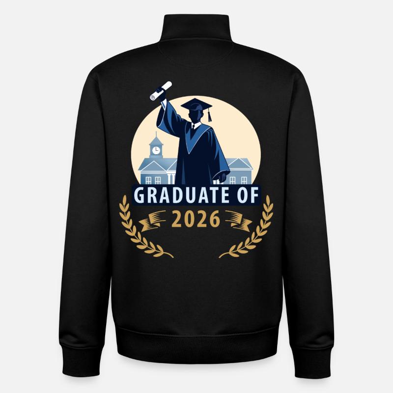 Diplômé en 2026 avec un diplôme - Sweat zippé unisexe en coton bio Stanley/Stella - noir