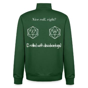 D20 DeD - Unisex Organic Zip Sweatshirt by Stanley/Stella - bottle green - Back - AI Model Male 185 dark (185cm)