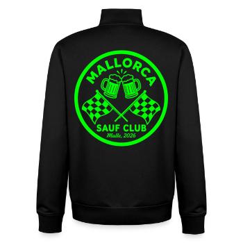Malle 2026 Sauf Club Mallorca - Unisex Organic Zip Sweatshirt von Stanley/Stella - Schwarz - Hinten - AI Model Male 185 light (185cm)